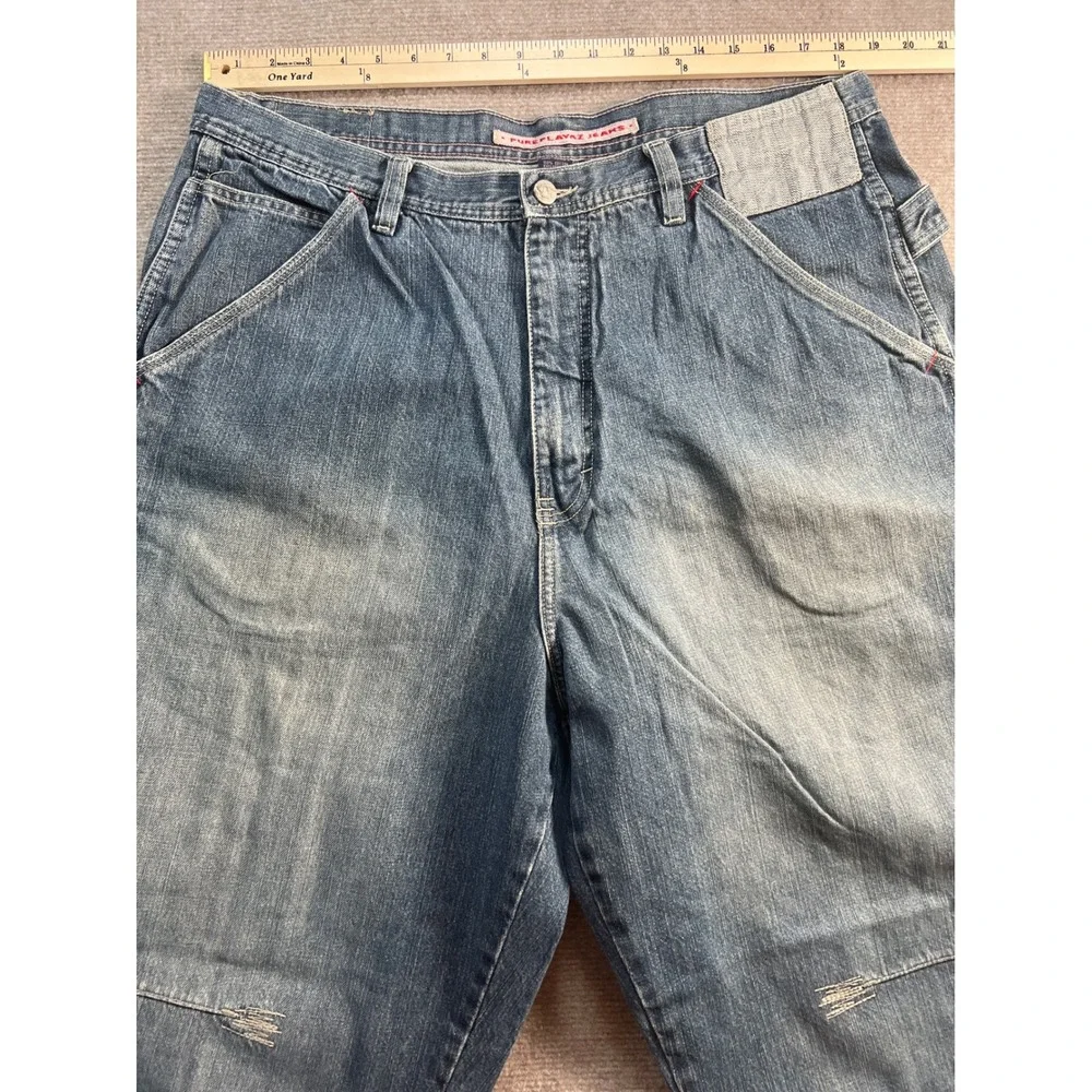 Pure Playaz Carpenter Jeans Mens 38x31 Blue Double‎ Knee Baggy Y2K Streetwear
